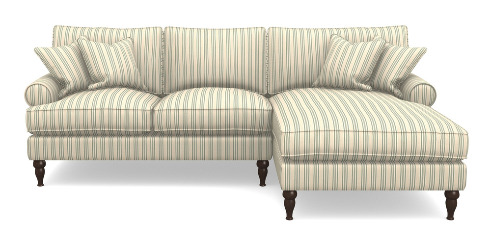 Product photograph of Cooksbridge Chaise Sofa Rhf In Cloth 22 - Racing Stripes Ayr - Mint from Sofas and Stuff Limited