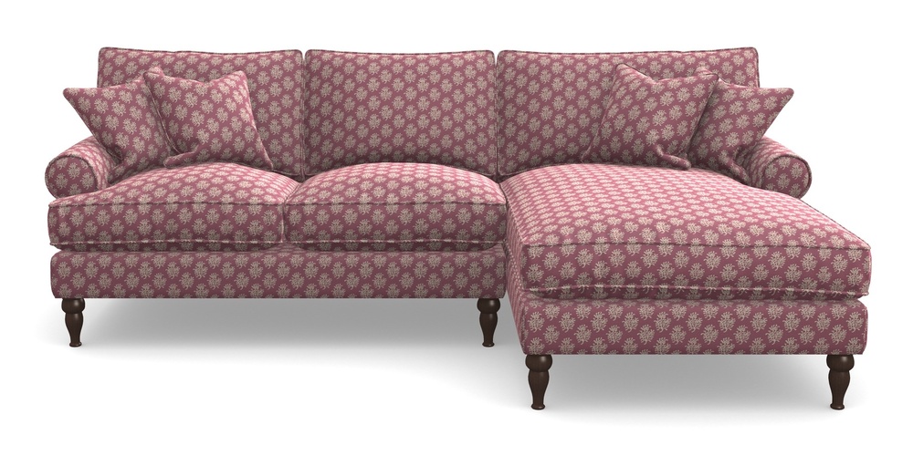 Product photograph of Cooksbridge Chaise Sofa Rhf In Cloth 21 - Coral 1 - Cassis from Sofas and Stuff Limited