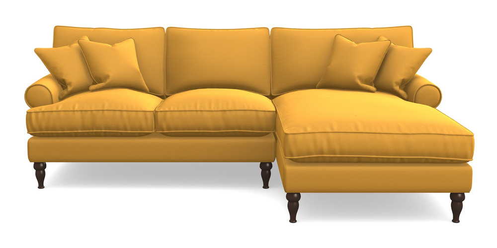 Product photograph of Cooksbridge Chaise Sofa Rhf In Clever Glossy Velvet - Fools Gold from Sofas and Stuff Limited