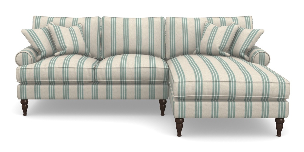 Product photograph of Cooksbridge Chaise Sofa Rhf In Cloth 18 Stripes - Bengal - Basil from Sofas and Stuff Limited