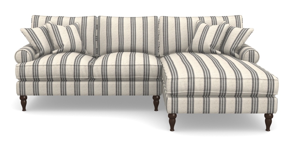 Product photograph of Cooksbridge Chaise Sofa Rhf In Cloth 18 Stripes - Bengal - Bible Black from Sofas and Stuff Limited