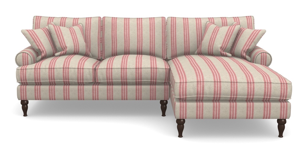 Product photograph of Cooksbridge Chaise Sofa Rhf In Cloth 18 Stripes - Bengal - Cranberry from Sofas and Stuff Limited