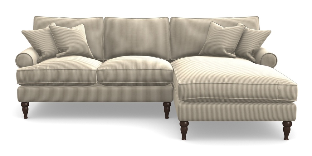 Product photograph of Cooksbridge Chaise Sofa Rhf In Cloth 21 - Simple Stripe - Beech from Sofas and Stuff Limited