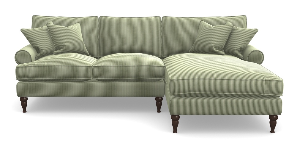 Product photograph of Cooksbridge Chaise Sofa Rhf In Cloth 21 - Simple Stripe - Forest from Sofas and Stuff Limited