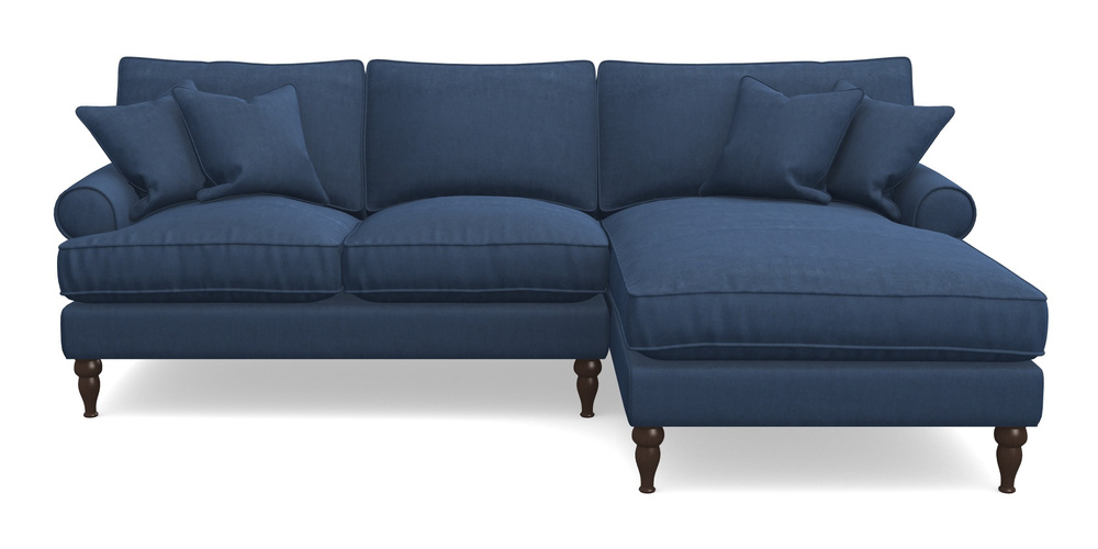 Product photograph of Cooksbridge Chaise Sofa Rhf In Clever Tough And Eco Velvet - Agean from Sofas and Stuff Limited