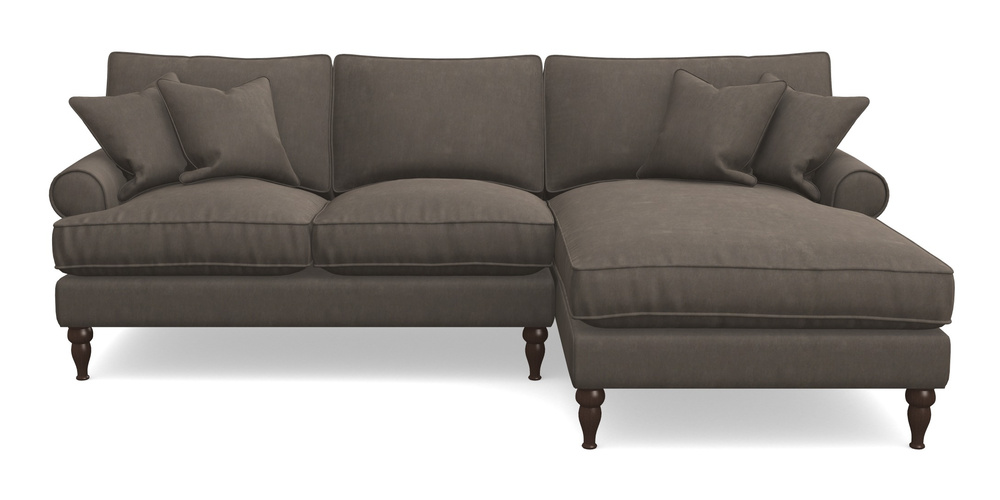 Product photograph of Cooksbridge Chaise Sofa Rhf In Clever Tough And Eco Velvet - Chrome from Sofas and Stuff Limited