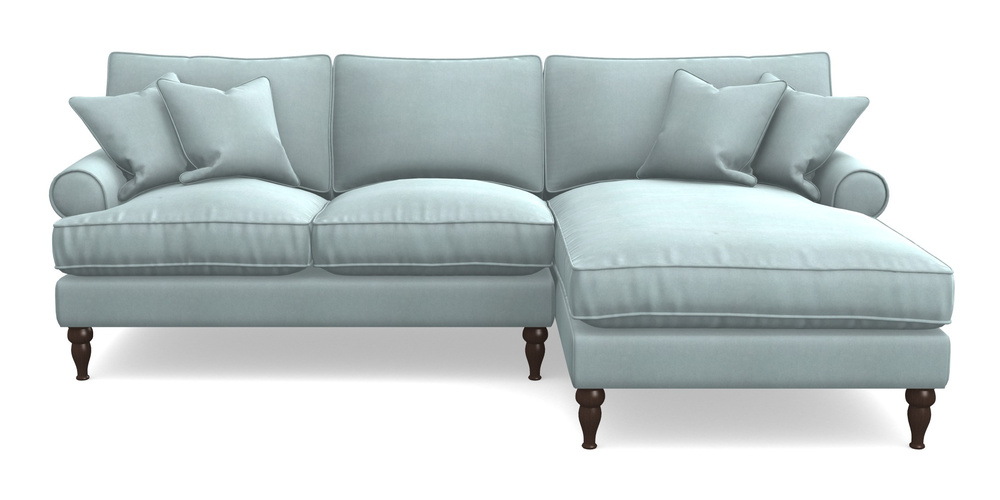 Product photograph of Cooksbridge Chaise Sofa Rhf In Clever Tough And Eco Velvet - Mineral from Sofas and Stuff Limited