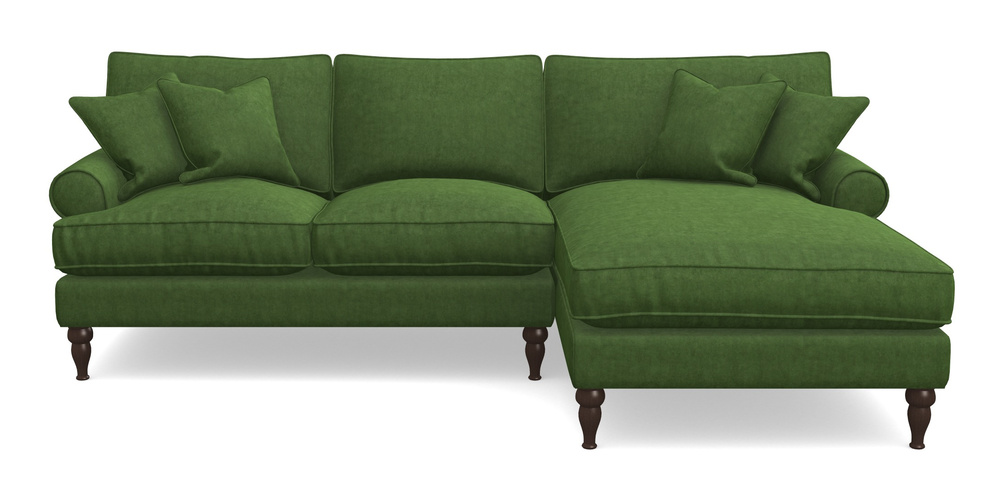 Product photograph of Cooksbridge Chaise Sofa Rhf In Clever Tough And Eco Velvet - Shamrock from Sofas and Stuff Limited