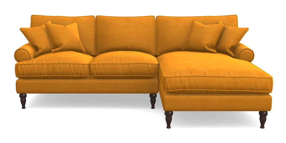 Product photograph of Cooksbridge Chaise Sofa Rhf In Clever Tough And Eco Velvet - Spice from Sofas and Stuff Limited