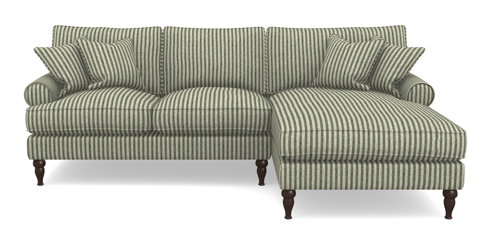 Product photograph of Cooksbridge Chaise Sofa Rhf In Cloth 22 - Pinstripe - Courgette from Sofas and Stuff Limited