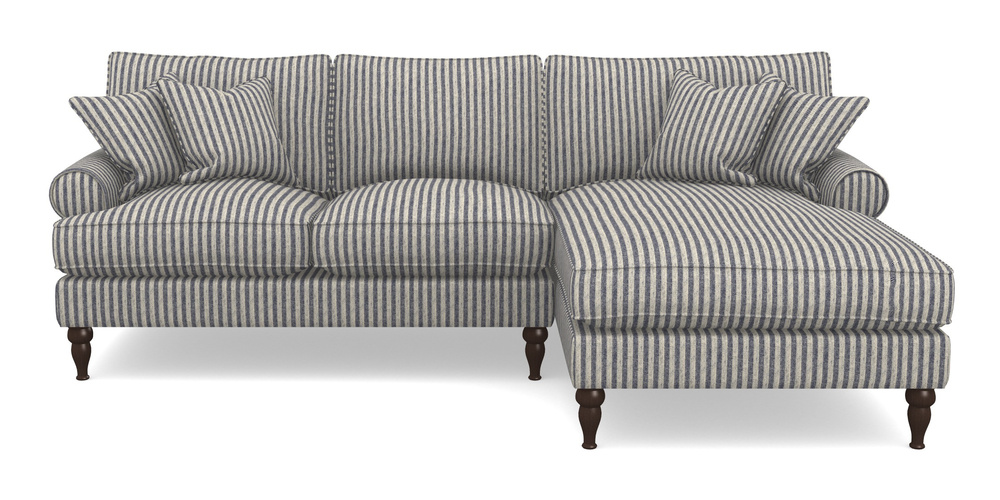 Product photograph of Cooksbridge Chaise Sofa Rhf In Cloth 22 - Pinstripe - Deep Water from Sofas and Stuff Limited