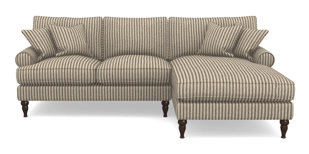 Product photograph of Cooksbridge Chaise Sofa Rhf In Cloth 22 - Pinstripe - Peat from Sofas and Stuff Limited