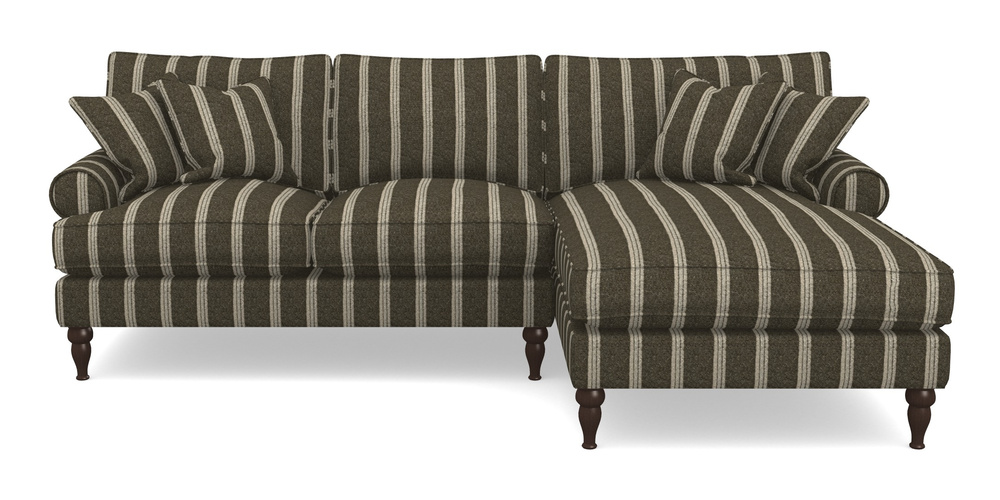 Product photograph of Cooksbridge Chaise Sofa Rhf In Cloth 20 - Design 2 - Olive Stripe from Sofas and Stuff Limited