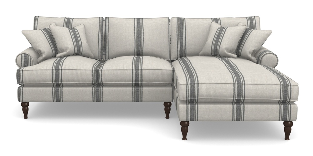 Product photograph of Cooksbridge Chaise Sofa Rhf In Flemish Stripe - Flemish Black from Sofas and Stuff Limited