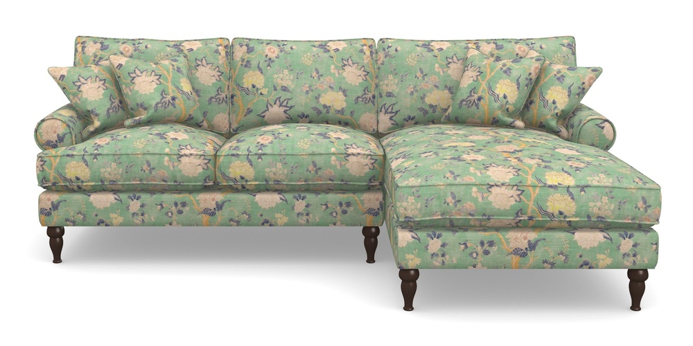 Product photograph of Cooksbridge Chaise Sofa Rhf In Floral Linen - Even So Verde from Sofas and Stuff Limited