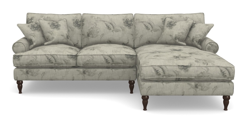 Product photograph of Cooksbridge Chaise Sofa Rhf In Floral Linen - Lela Mystery Oat Sepia from Sofas and Stuff Limited