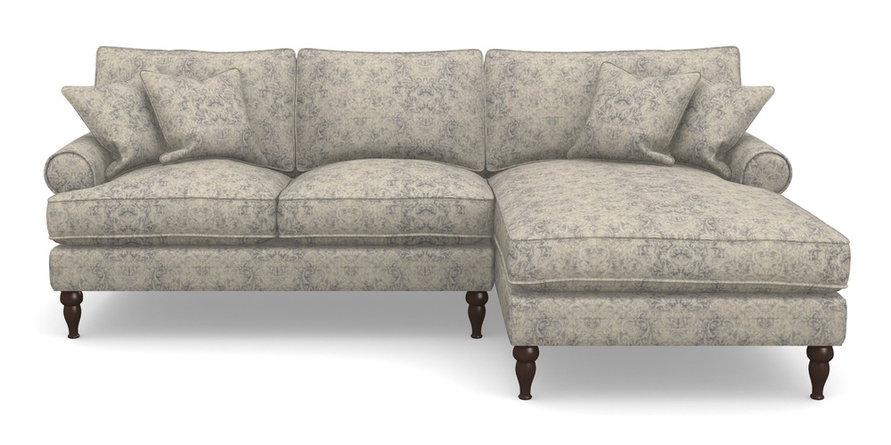 Product photograph of Cooksbridge Chaise Sofa Rhf In Grace Linen - Sapphire from Sofas and Stuff Limited