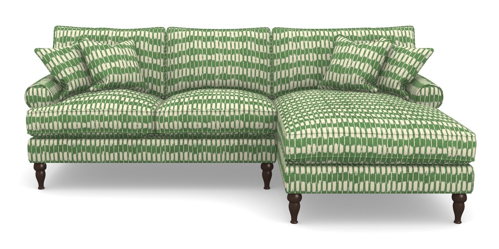 Product photograph of Cooksbridge Chaise Sofa Rhf In V A Brompton Collection - Ikat - Basil from Sofas and Stuff Limited