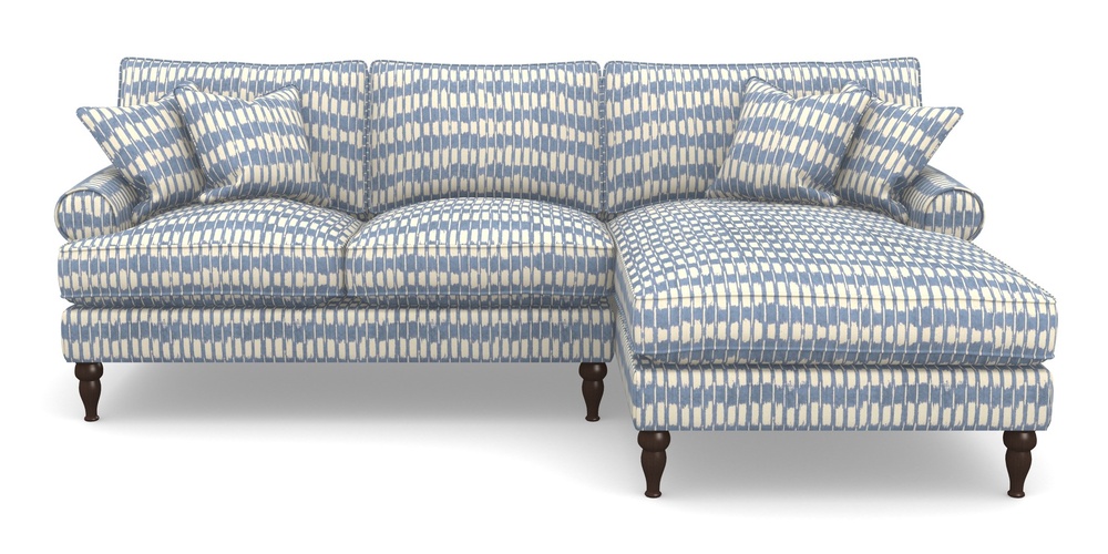 Product photograph of Cooksbridge Chaise Sofa Rhf In V A Brompton Collection - Ikat - Morning Blue from Sofas and Stuff Limited