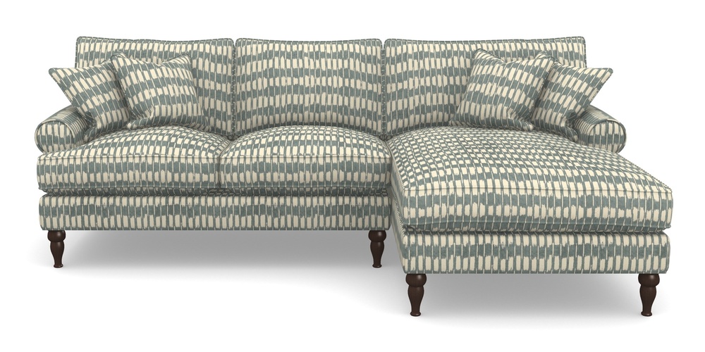 Product photograph of Cooksbridge Chaise Sofa Rhf In V A Brompton Collection - Ikat - Pebble from Sofas and Stuff Limited