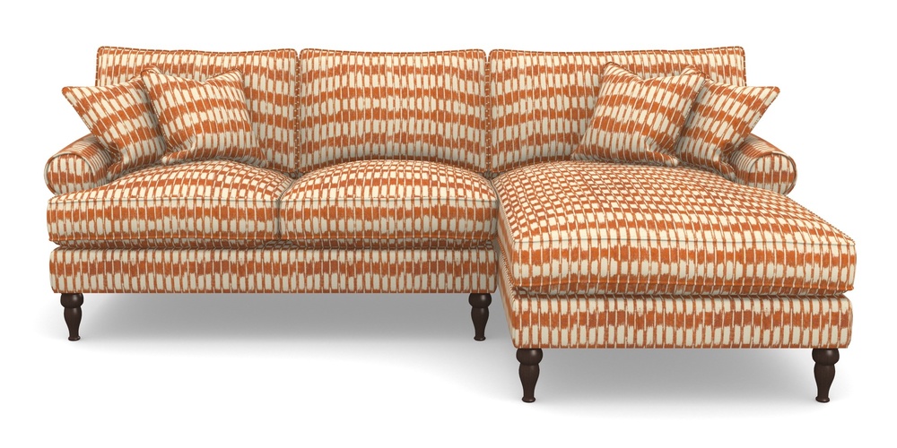 Product photograph of Cooksbridge Chaise Sofa Rhf In V A Brompton Collection - Ikat - Terracotta from Sofas and Stuff Limited