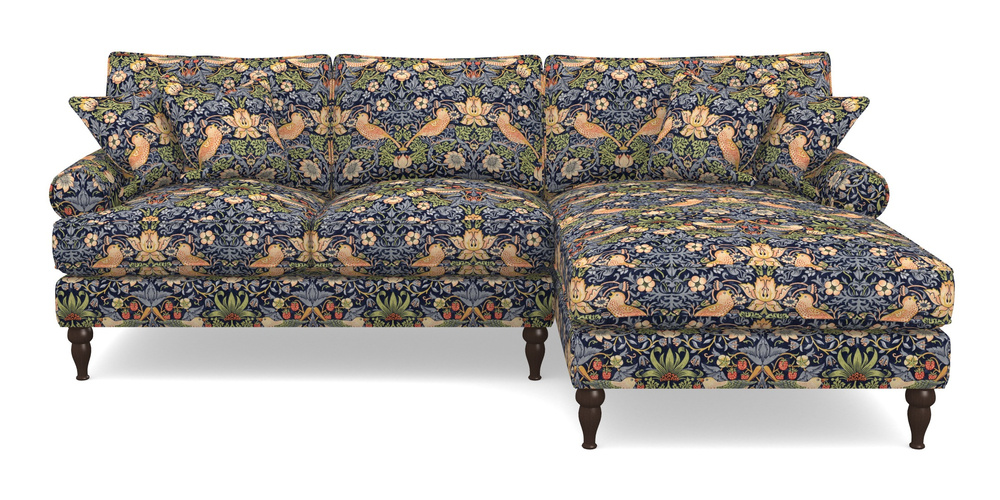 Product photograph of Cooksbridge Chaise Sofa Rhf In William Morris Collection - Strawberry Thief - Indigo Mineral from Sofas and Stuff Limited