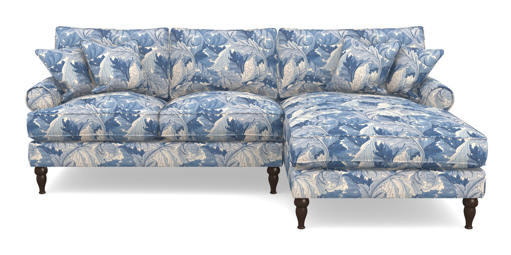 Product photograph of Cooksbridge Chaise Sofa Rhf In William Morris Collection - Acanthus - Woad from Sofas and Stuff Limited