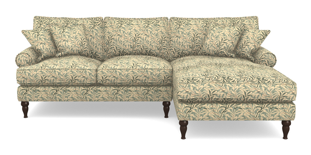 Product photograph of Cooksbridge Chaise Sofa Rhf In William Morris Collection - Willow Boughs - Cream Pale Green from Sofas and Stuff Limited