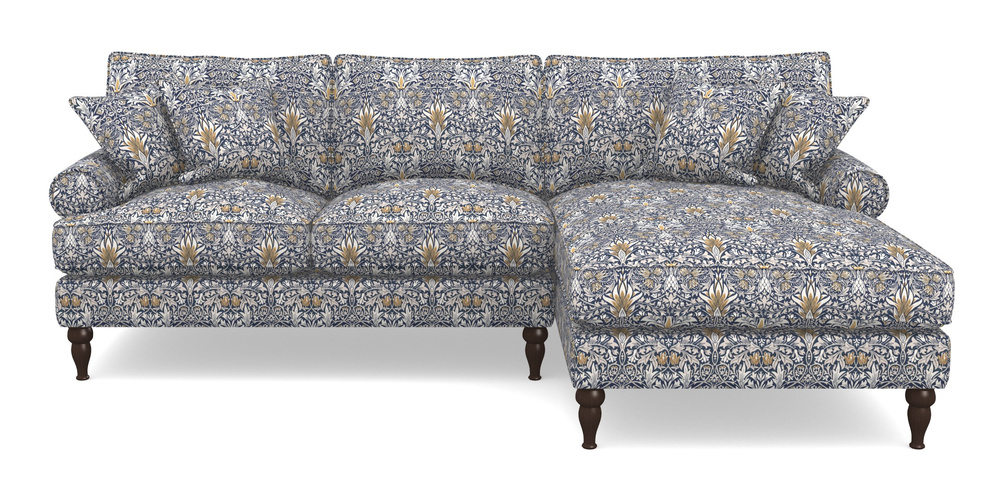 Product photograph of Cooksbridge Chaise Sofa Rhf In William Morris Collection - Snakeshead - Indigo Hemp from Sofas and Stuff Limited