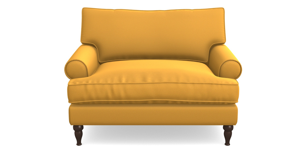Product photograph of Cooksbridge Snuggler In Clever Glossy Velvet - Fools Gold from Sofas and Stuff Limited