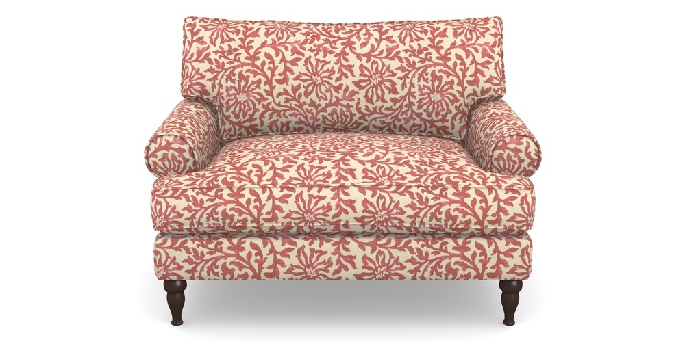 Product photograph of Cooksbridge Snuggler In V A Brompton Collection - Floral Scroll - Chilli from Sofas and Stuff Limited