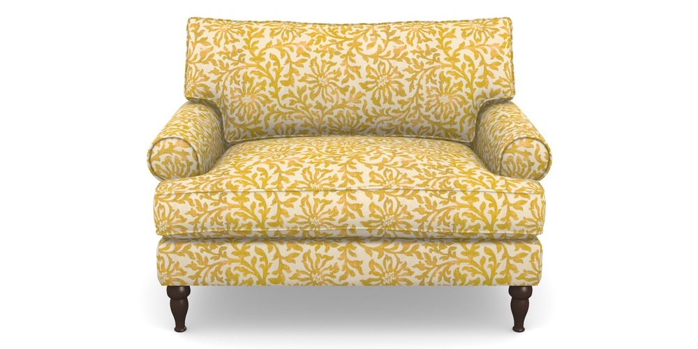 Product photograph of Cooksbridge Snuggler In V A Brompton Collection - Floral Scroll - Corn from Sofas and Stuff Limited