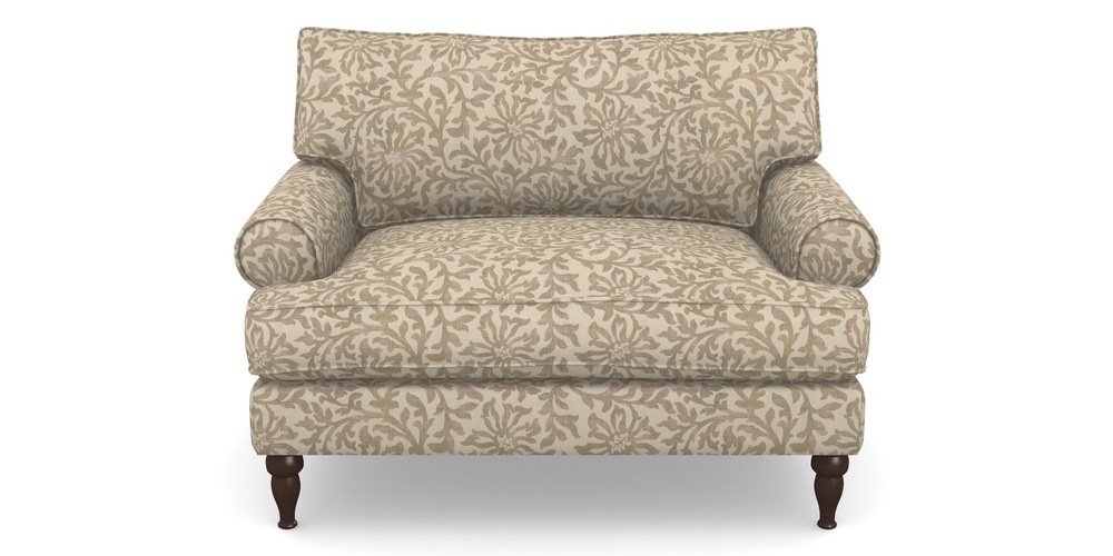 Product photograph of Cooksbridge Snuggler In V A Brompton Collection - Floral Scroll - Assam Tea from Sofas and Stuff Limited