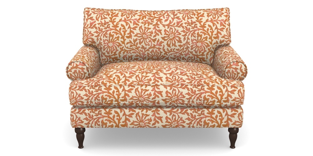 Product photograph of Cooksbridge Snuggler In V A Brompton Collection - Floral Scroll - Terracotta from Sofas and Stuff Limited