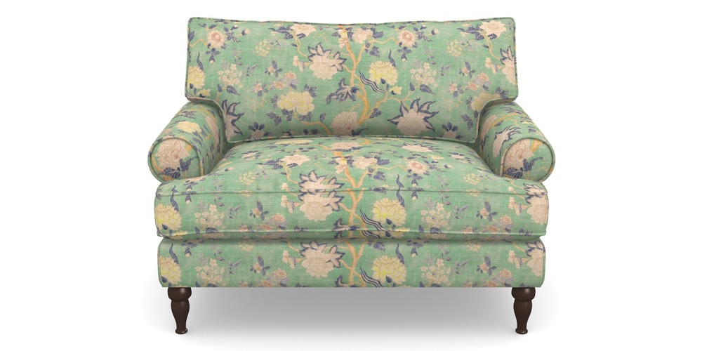 Product photograph of Cooksbridge Snuggler In Floral Linen - Even So Verde from Sofas and Stuff Limited