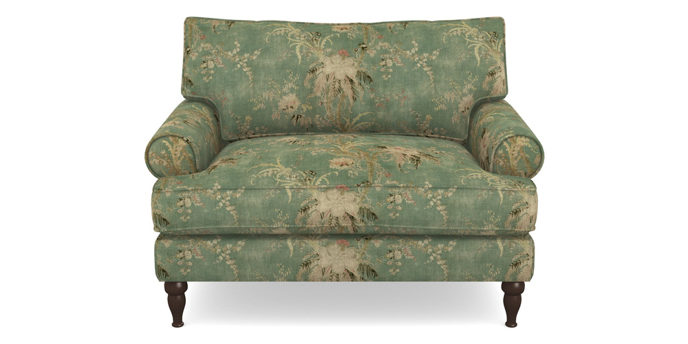 Product photograph of Cooksbridge Snuggler In Floral Linen - Zefferino Emerald from Sofas and Stuff Limited