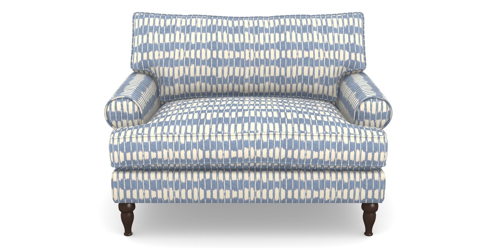 Product photograph of Cooksbridge Snuggler In V A Brompton Collection - Ikat - Morning Blue from Sofas and Stuff Limited