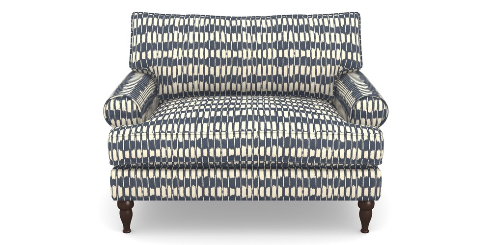 Product photograph of Cooksbridge Snuggler In V A Brompton Collection - Ikat - Midnight Blue from Sofas and Stuff Limited