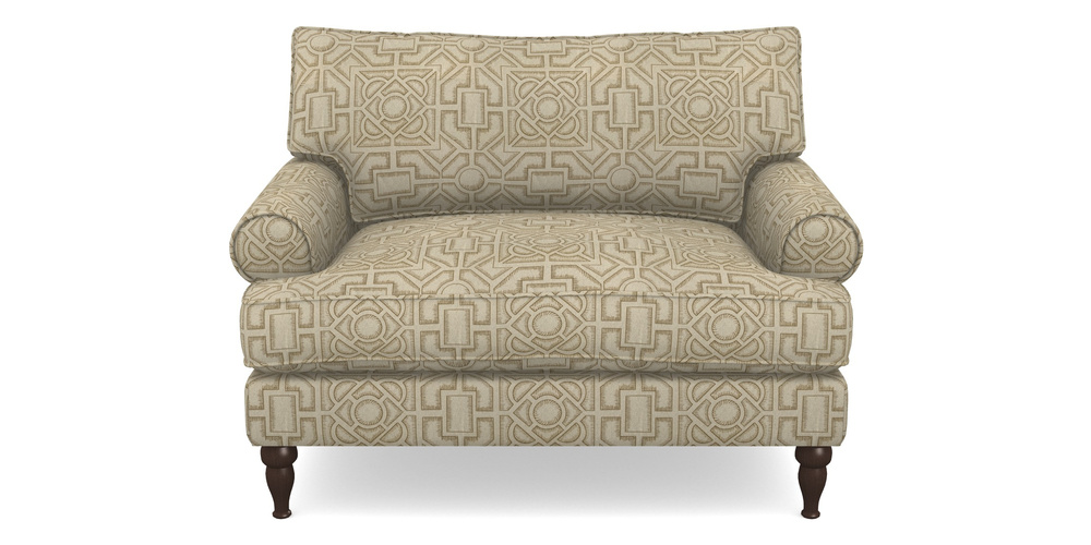 Product photograph of Cooksbridge Snuggler In Rhs Collection - Large Knot Garden Linen - Gold from Sofas and Stuff Limited