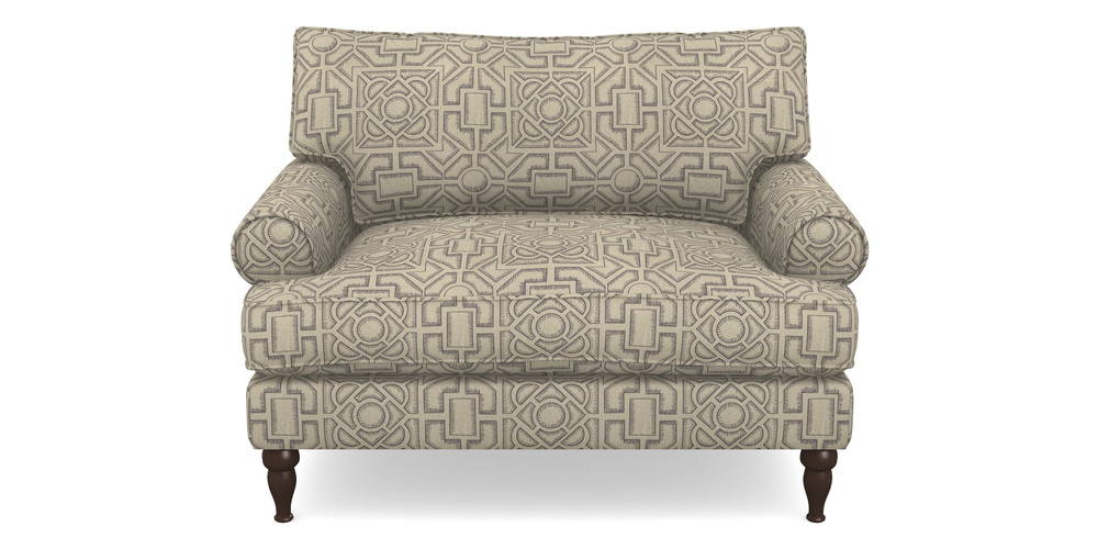 Product photograph of Cooksbridge Snuggler In Rhs Collection - Large Knot Garden Linen - Grey from Sofas and Stuff Limited