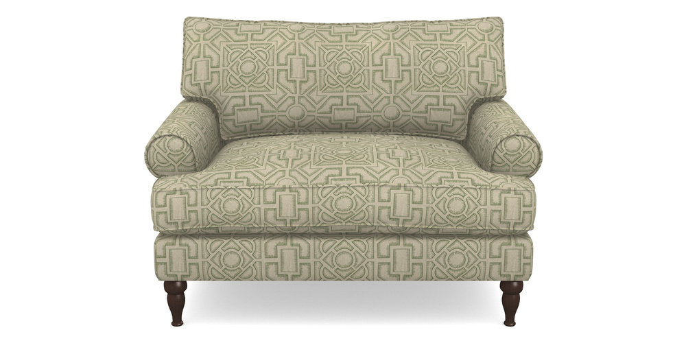 Product photograph of Cooksbridge Snuggler In Rhs Collection - Large Knot Garden Linen - Green from Sofas and Stuff Limited