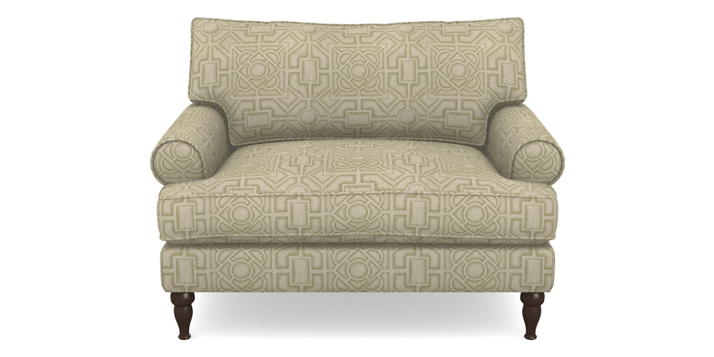 Product photograph of Cooksbridge Snuggler In Rhs Collection - Large Knot Garden Linen - Olive from Sofas and Stuff Limited