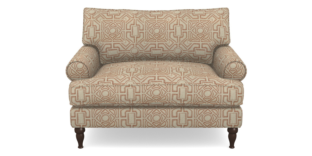 Product photograph of Cooksbridge Snuggler In Rhs Collection - Large Knot Garden Linen - Terracotta from Sofas and Stuff Limited