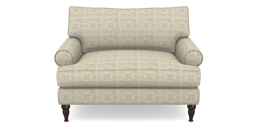 Product photograph of Cooksbridge Snuggler In Rhs Collection - Small Knot Garden Cotton Weave - Olive from Sofas and Stuff Limited