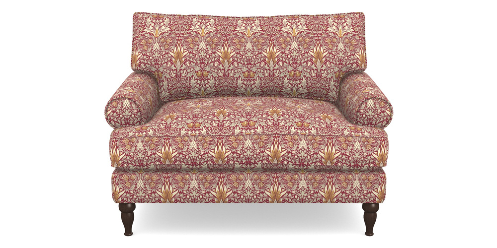 Product photograph of Cooksbridge Snuggler In William Morris Collection - Snakeshead - Claret Gold from Sofas and Stuff Limited