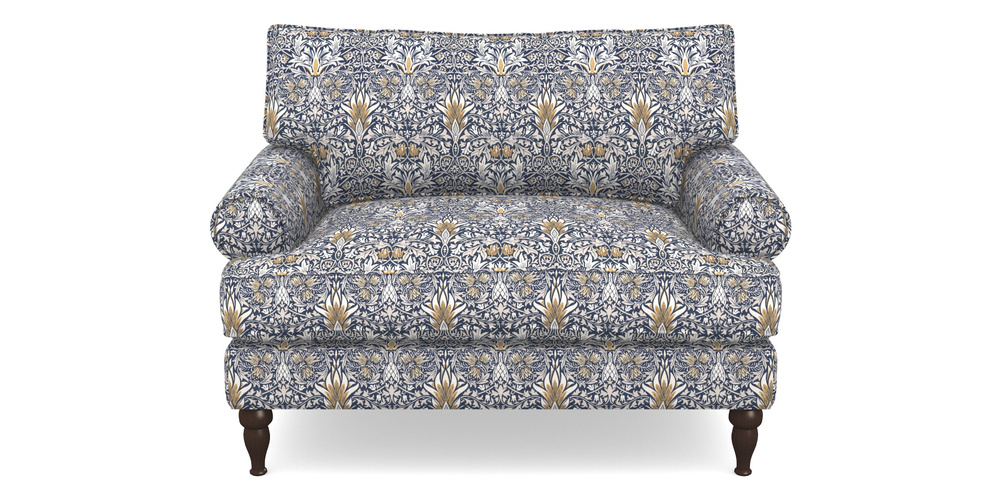 Product photograph of Cooksbridge Snuggler In William Morris Collection - Snakeshead - Indigo Hemp from Sofas and Stuff Limited