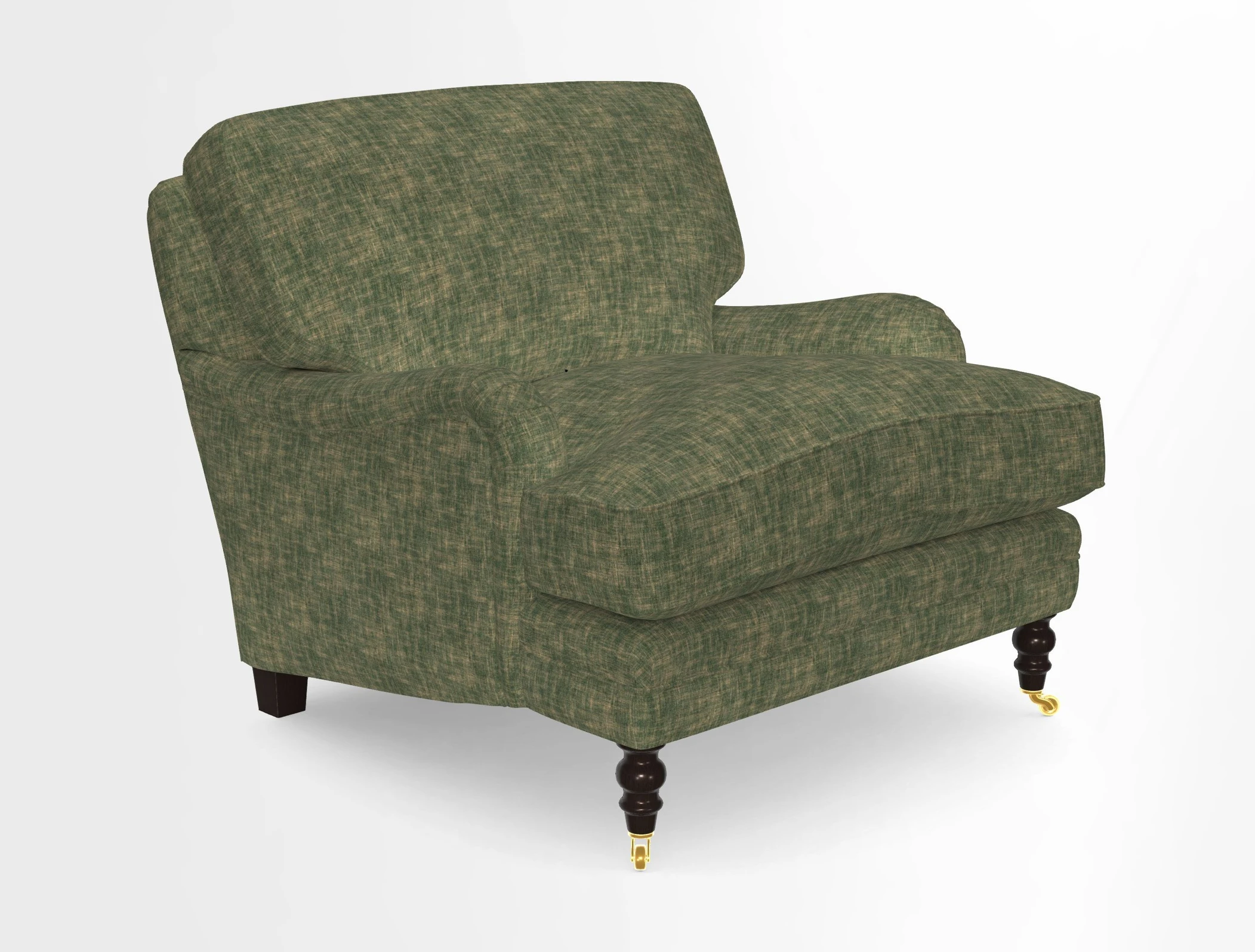Coates Chair in RHS Gertrude Jekyll Lattice Blue with Seat and Back Cushions in Mohair Velvet Indigo