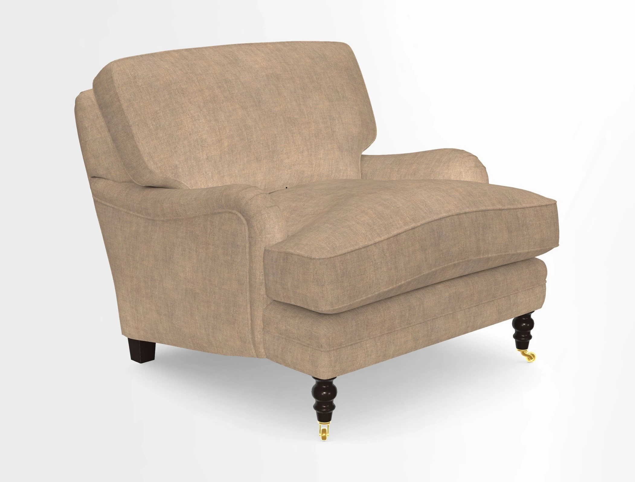 Coates Chair in RHS Gertrude Jekyll Lattice Blue with Seat and Back Cushions in Mohair Velvet Indigo