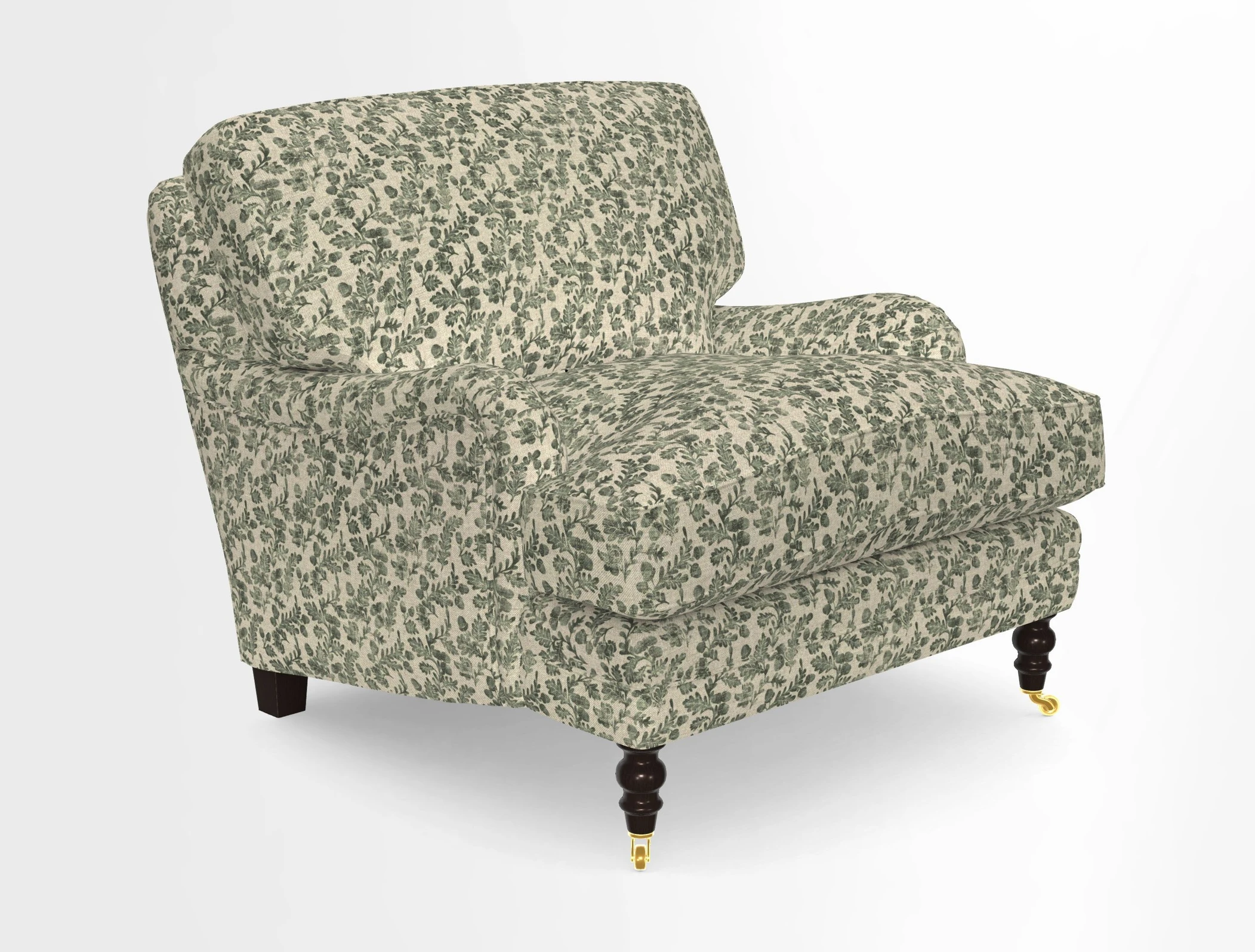 Coates Chair in RHS Gertrude Jekyll Lattice Blue with Seat and Back Cushions in Mohair Velvet Indigo