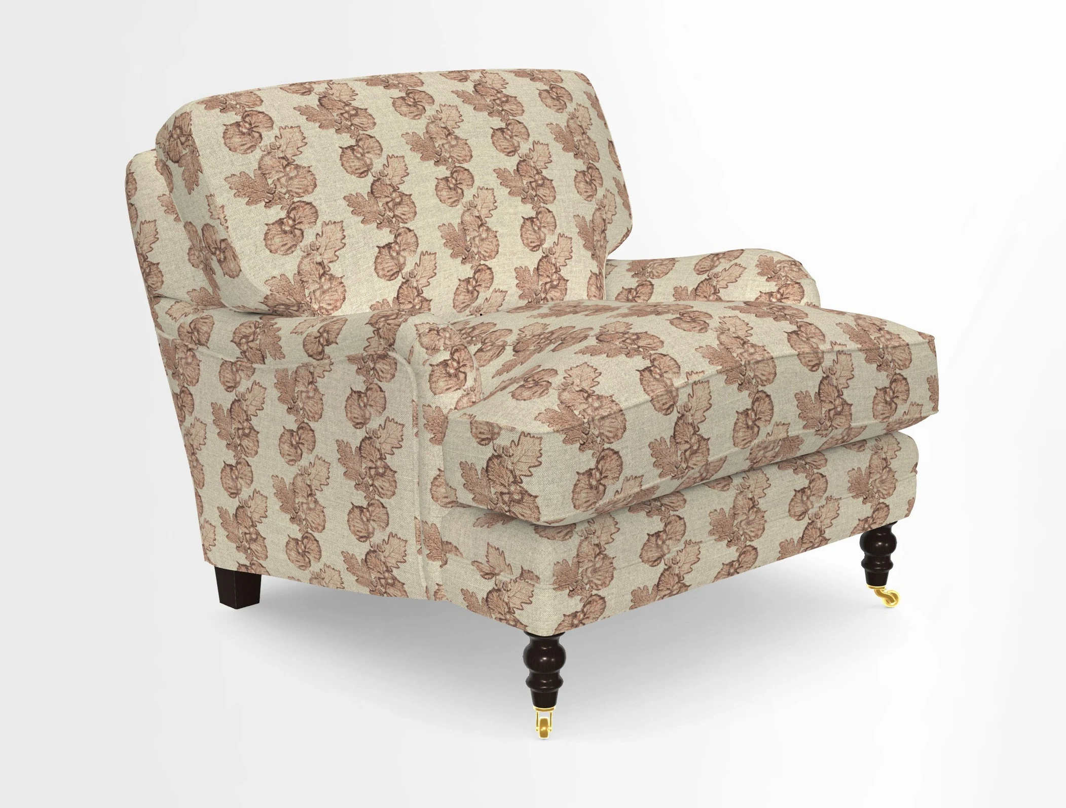 Coates Chair in RHS Gertrude Jekyll Lattice Blue with Seat and Back Cushions in Mohair Velvet Indigo